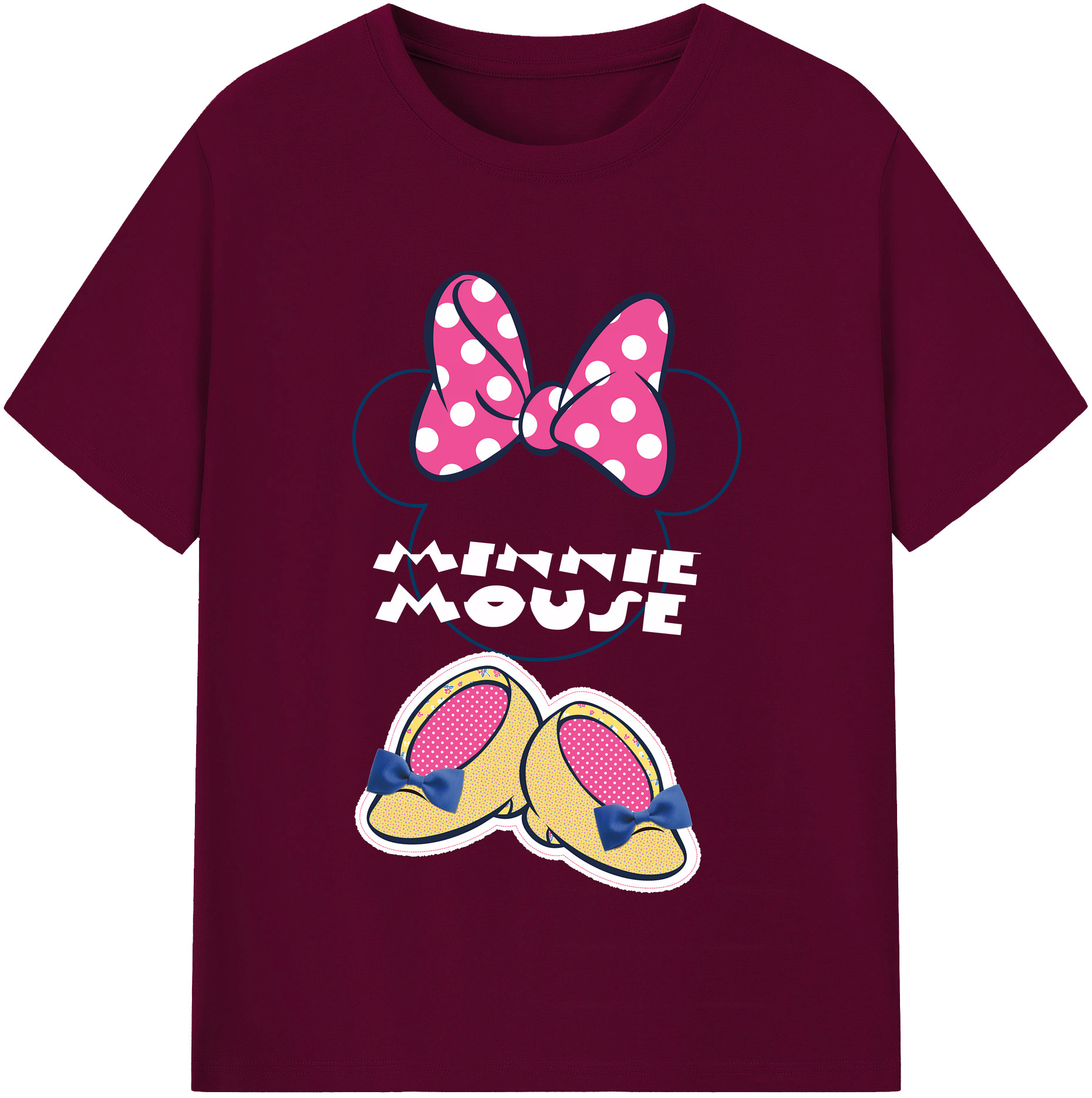 （画像用） ミッキーマウス Mickey Mouse レディースカジュアルプリントTシャツ（綿100％）